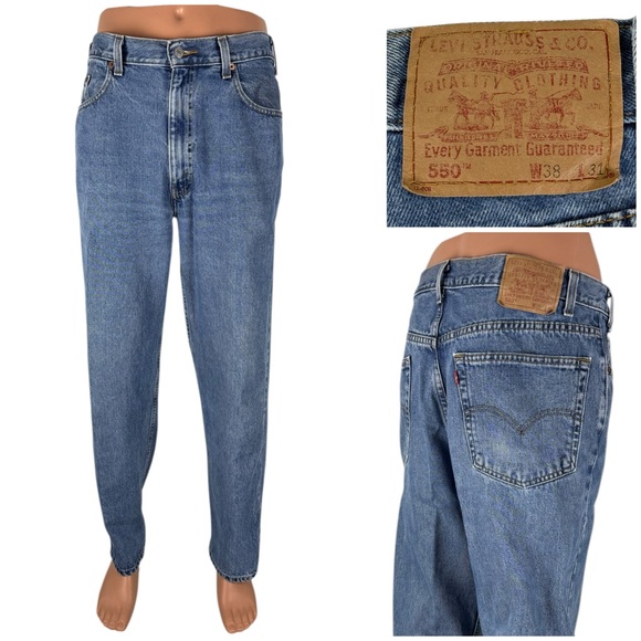 Levis Mens 38 X 31 Jeans 550 Relaxed Fit Tapered Leg Tab Vintage